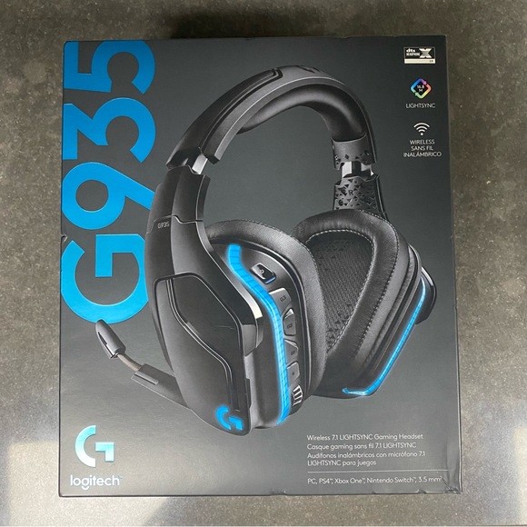 Logitech - G935 RF Wireless Gaming Headset with Microphone (Black) BNIB - Picture 5 of 6